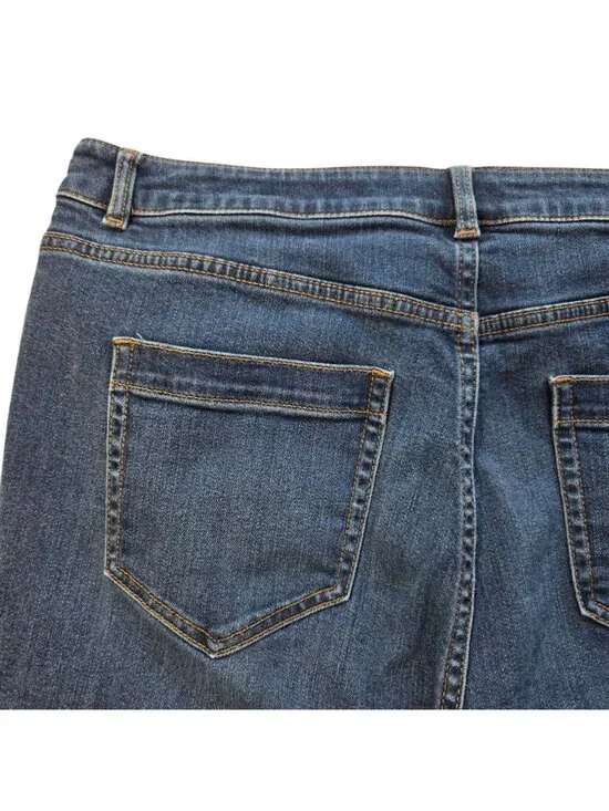 J.Jill Denim High-Rise Boot Cut Jeans Dark Wash Size 14R Cotton Blend Stretch - Picture 7 of 14